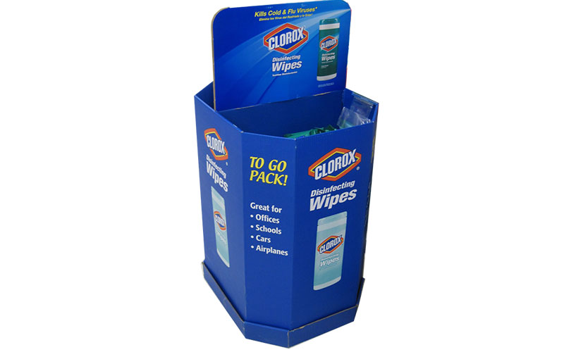 Cardboard Disinfecting Wipes Dump Bins