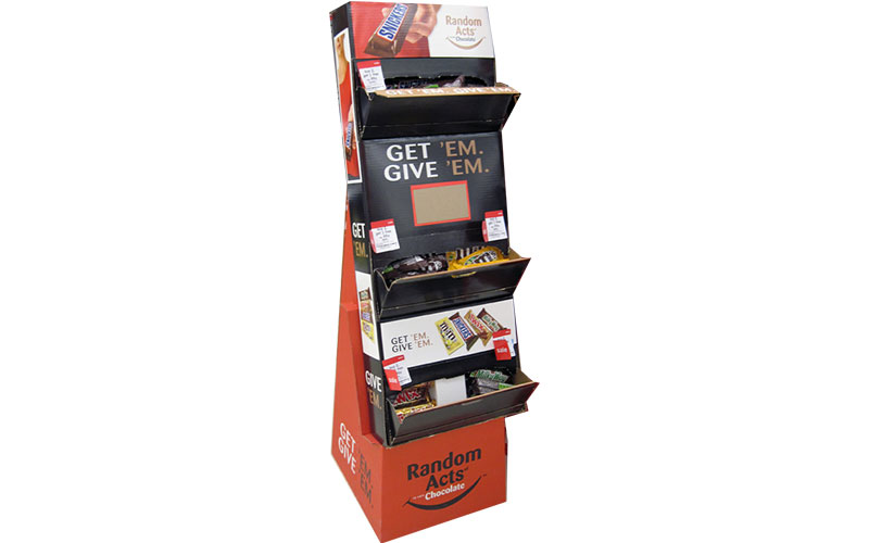 Snack Cardboard Advertising Floor Display Rack